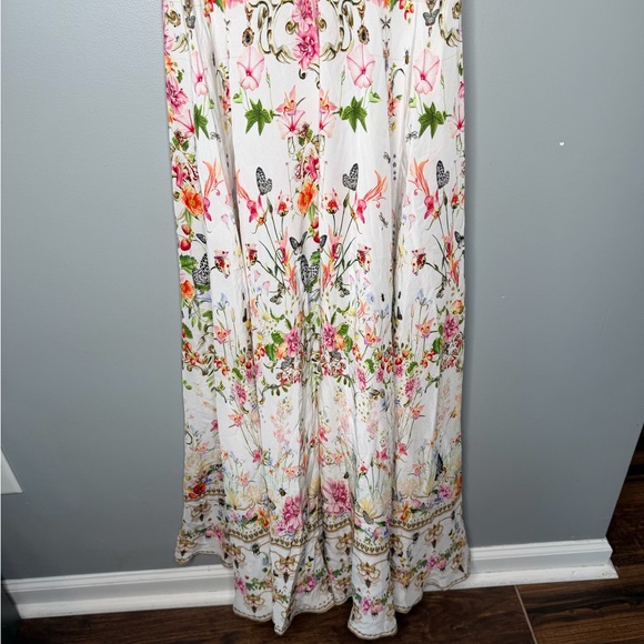 NWT Camilla Long Dress Tie Front - Rose Garden Runaways - Silk - Picture 9 of 16